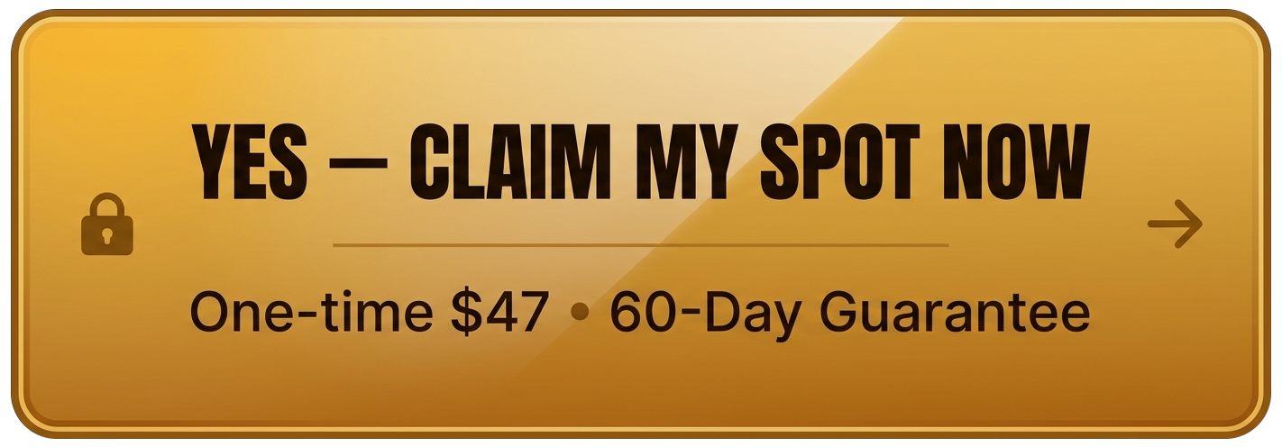 YES — CLAIM MY SPOT NOW — One-time $47 • 60-Day Guarantee